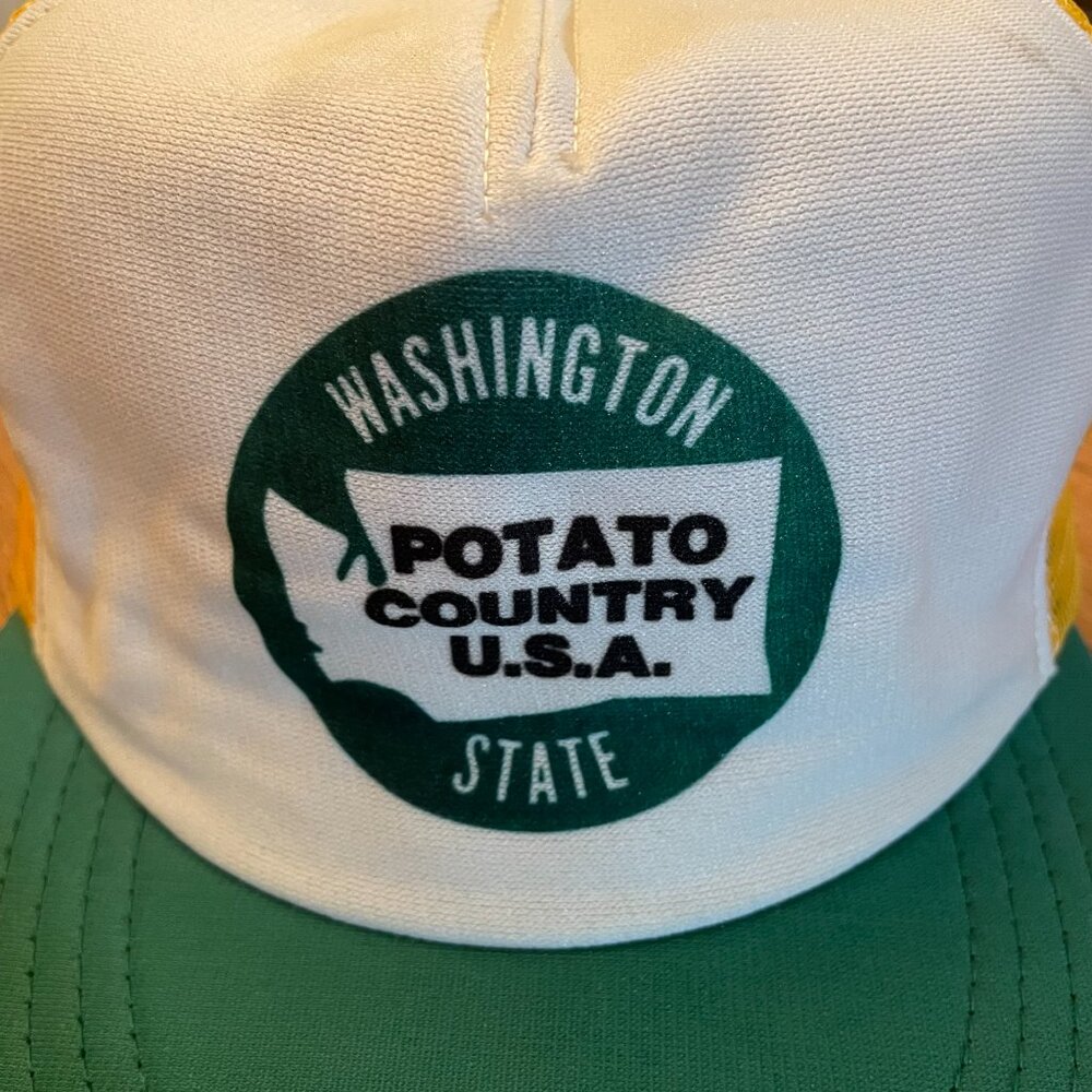 Men's Vintage Washington State Potato Country USA Snapback Trucker Hat Cap - Picture 3 of 13
